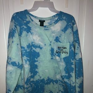 blue “high tides and good vibes” long sleeve shirt